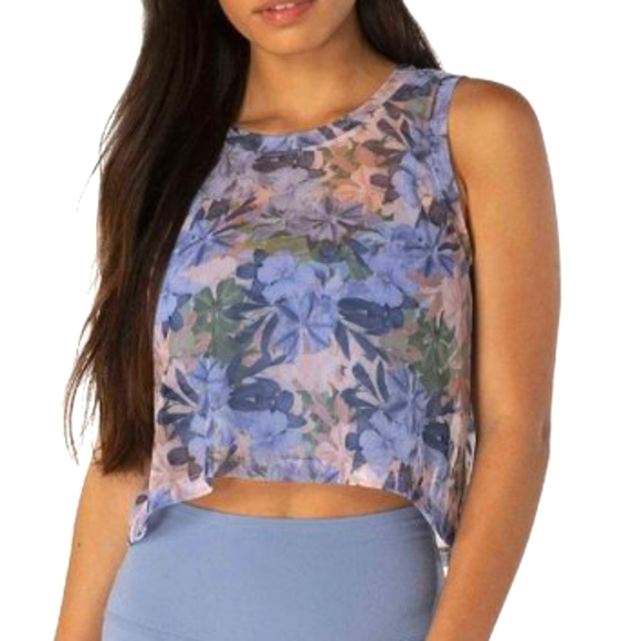Beyond Yoga Tops - BEYOND YOGA  Dusty Lilac Botanical Bouquet Balanced Crop Muscle Tank - Women's
